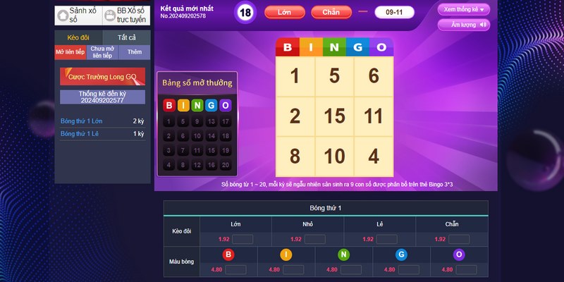 Trải nghiệm BB Bingo thưởng siêu lớn