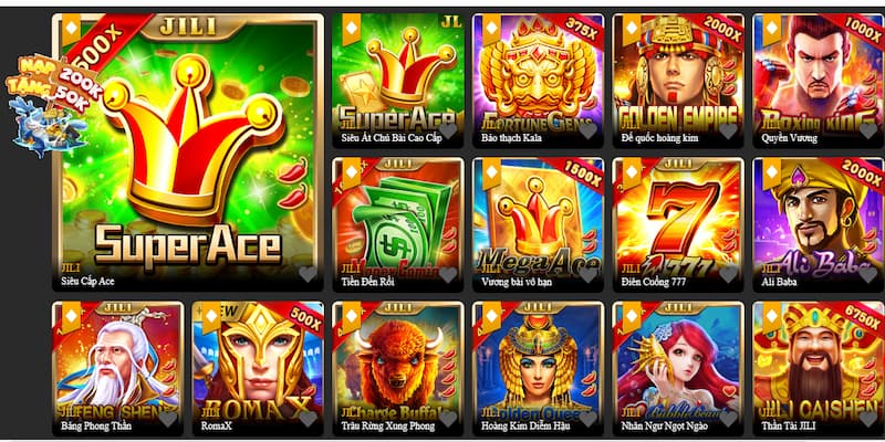 Kho game Slots tại điểm cược rất phong phú